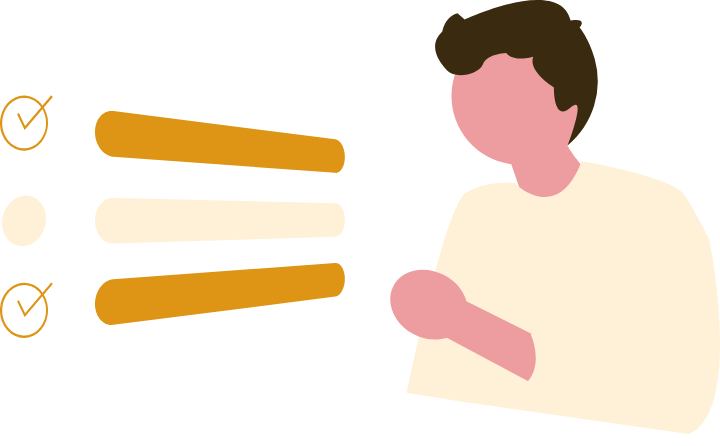 選択肢を比べて選ぶイラスト