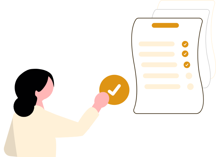 口座開設の流れを確認するイラスト